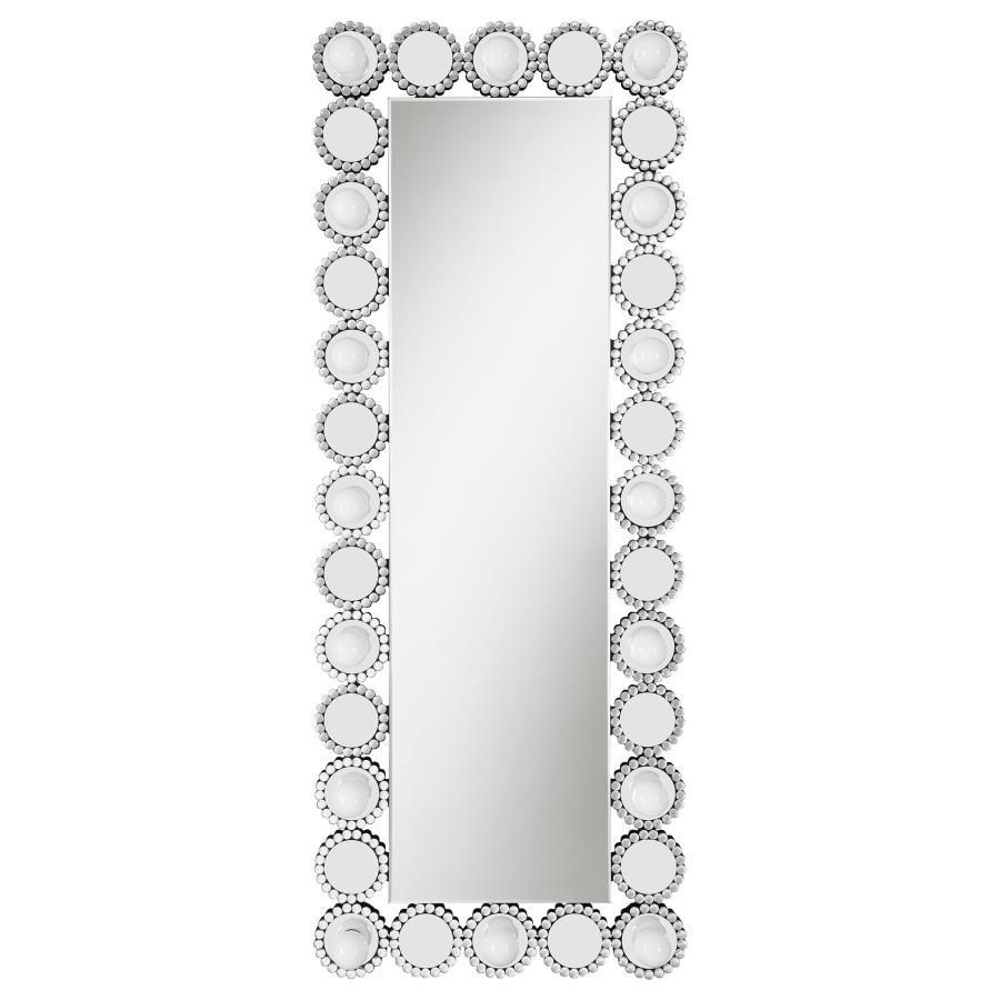 Aghes - Wall Mirror With Lighting - Silver Wall Mirrors by CoasterElevations - Walls Furniture & Mattress