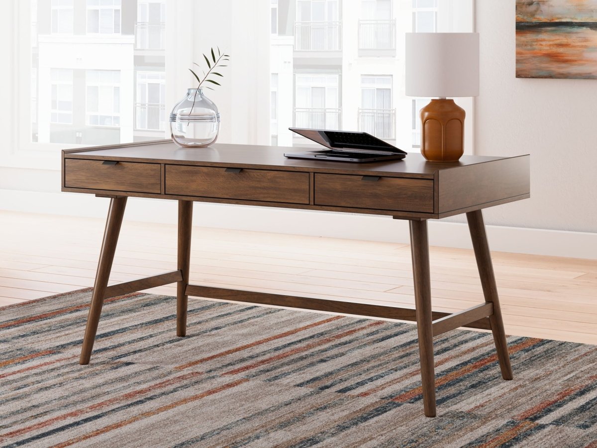 Lyncott - 3 Pc. - Home Office Desk, Chair, Bookcase - Brown 3 Piece Home Office Sets by Signature Design by Ashley® - Walls Furniture & Mattress