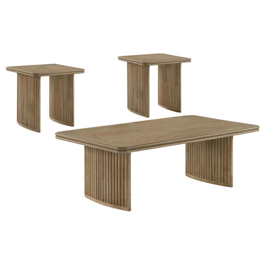 Adina - Wood Coffee Table Set Table Sets by Coaster Fine Furniture - Walls Furniture & Mattress