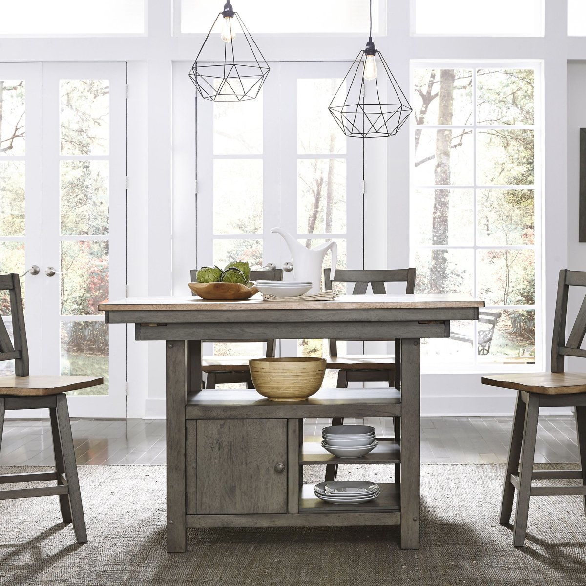 Lindsey Farm - Gathering Table Set 5 Piece Dining Room Sets by Liberty Furniture - Walls Furniture & Mattress
