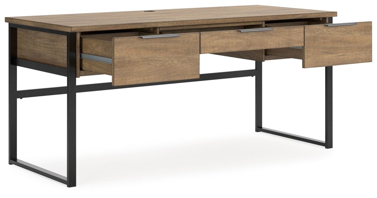 Montia - Home Office Desk - Light Brown Writing Desks by Signature Design by Ashley® - Walls Furniture & Mattress