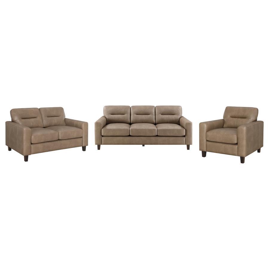Scotland - Faux Leather Upholstered Sofa Set Stationary Sofas & Loveseats by Coaster Fine Furniture - Walls Furniture & Mattress