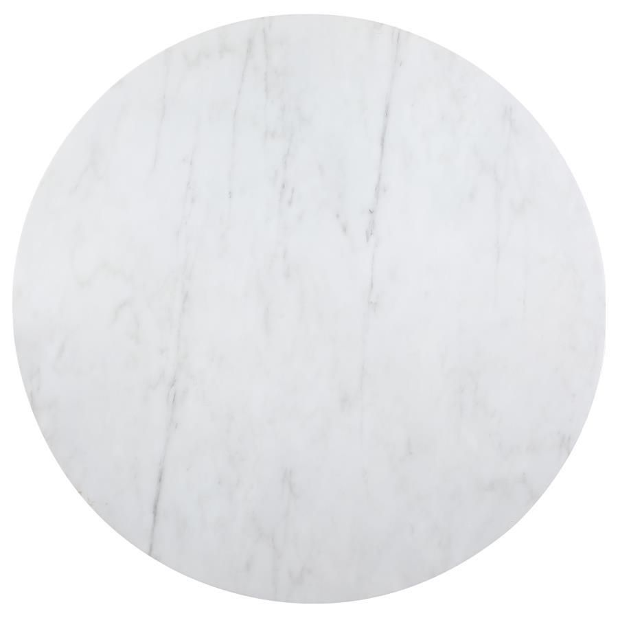Ambrose - Round Marble Top Dining Table - Brushed Gold Dining Tables by Coaster Fine Furniture - Walls Furniture & Mattress