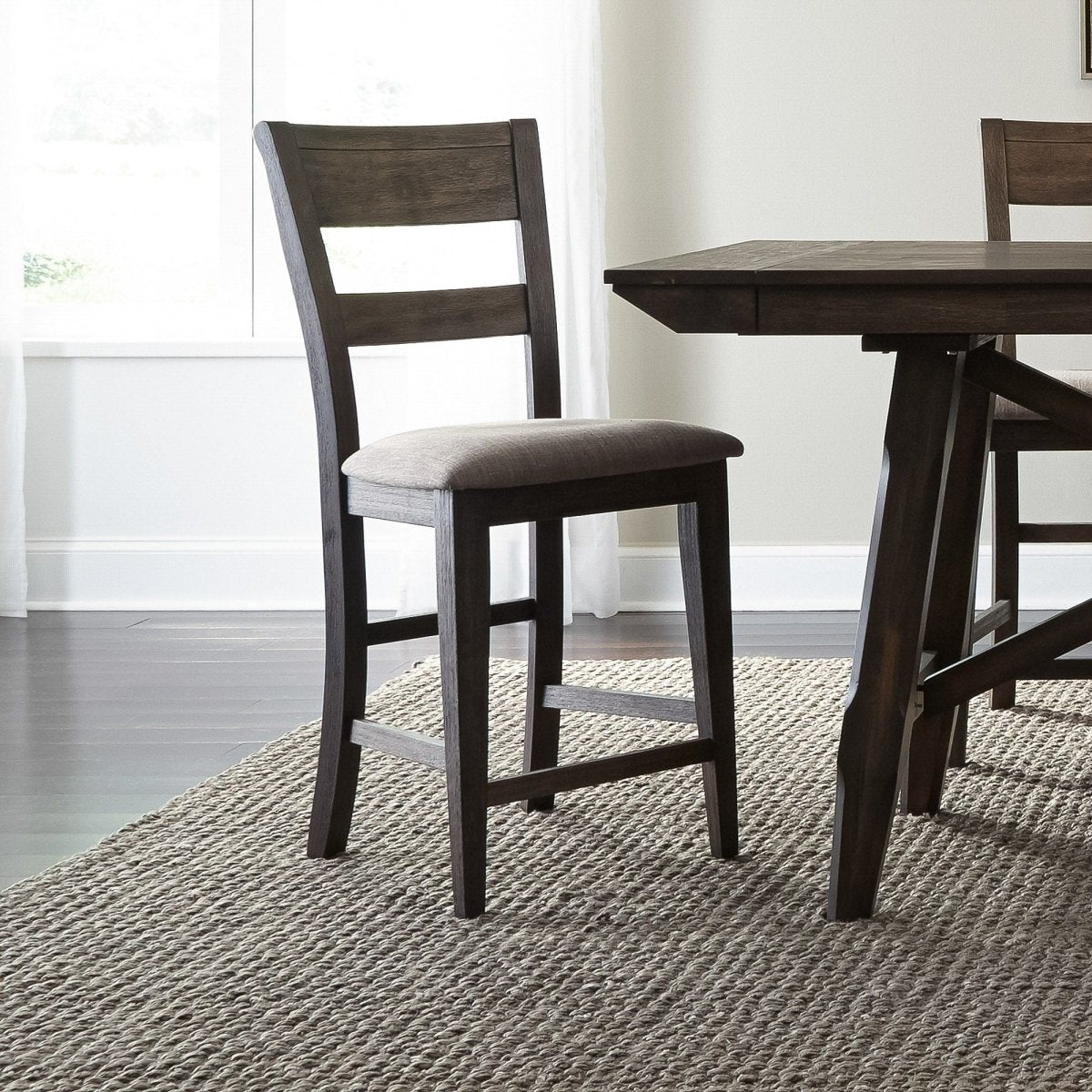 Double Bridge - Splat Back Counter Chair - Dark Brown Counter Chairs by Liberty Furniture - Walls Furniture & Mattress