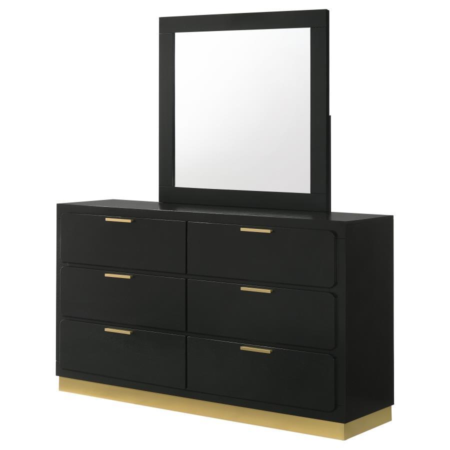 Caraway - 6 - Drawer Bedroom Dresser With Mirror Dresser & Mirror by Coaster Fine Furniture - Walls Furniture & Mattress