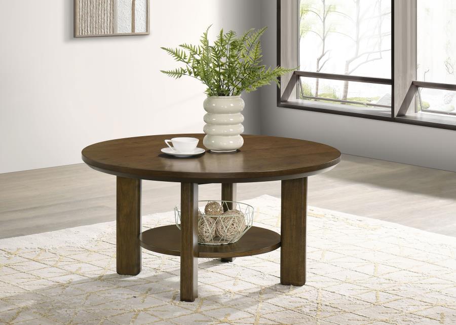 Ottowa - Round Wood Table With Shelf End Tables by Coaster Fine Furniture - Walls Furniture & Mattress