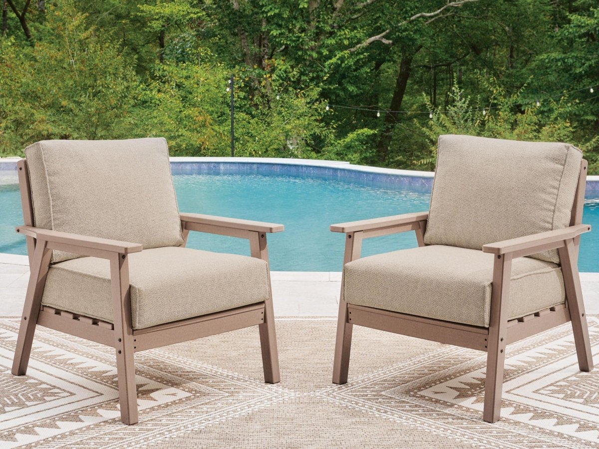 Grover Beach - Lounge Chair With Cushion (Set of 2) - Driftwood Chair Sets by Signature Design by Ashley® - Walls Furniture & Mattress