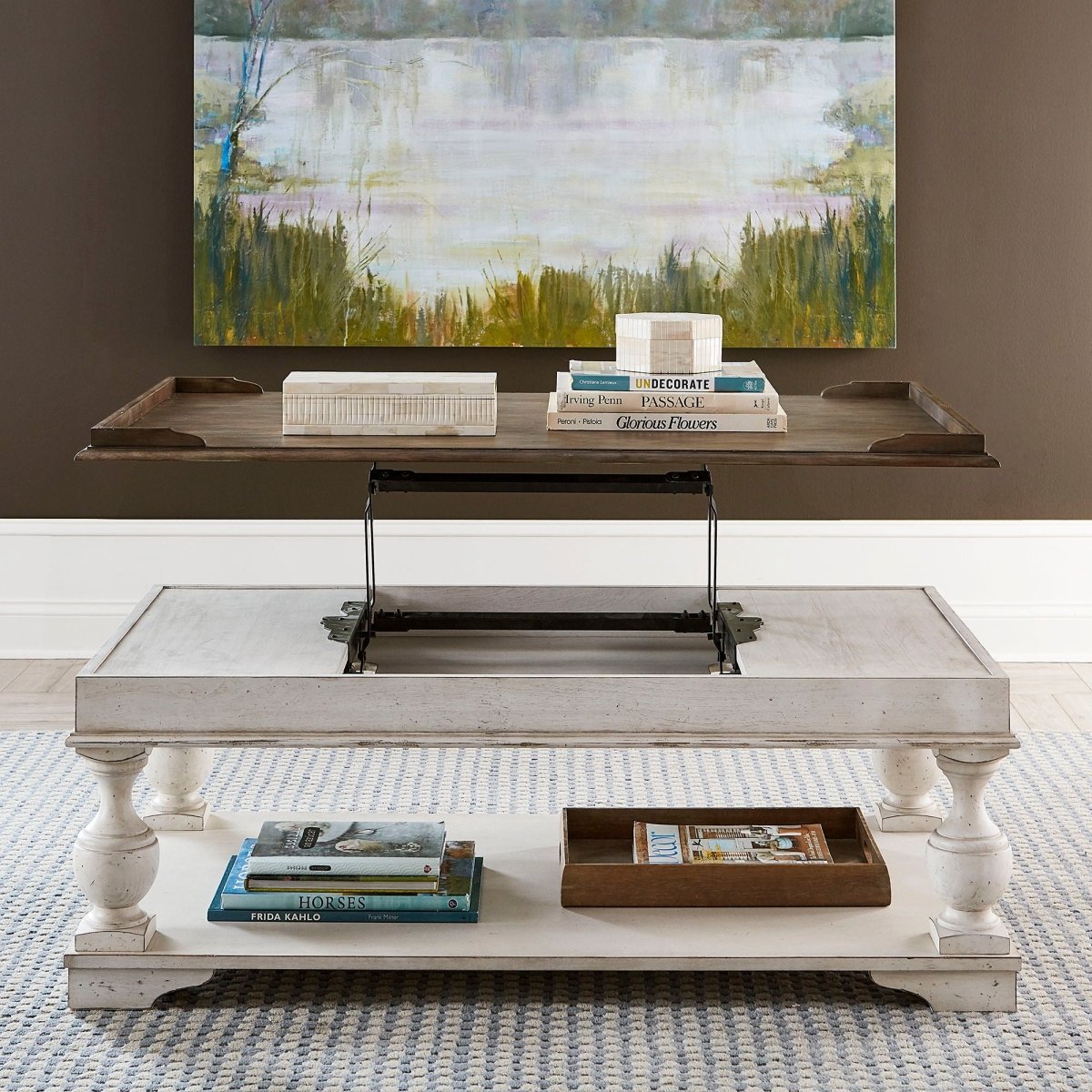 Abbey Road - Lift Top Cocktail Table - White Cocktail Tables by Liberty Furniture - Walls Furniture & Mattress