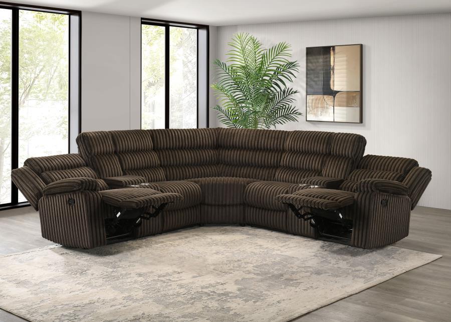 Atkinson - Upholstered Reclining Sectional Sofa Reclining Sectionals by Coaster Fine Furniture - Walls Furniture & Mattress