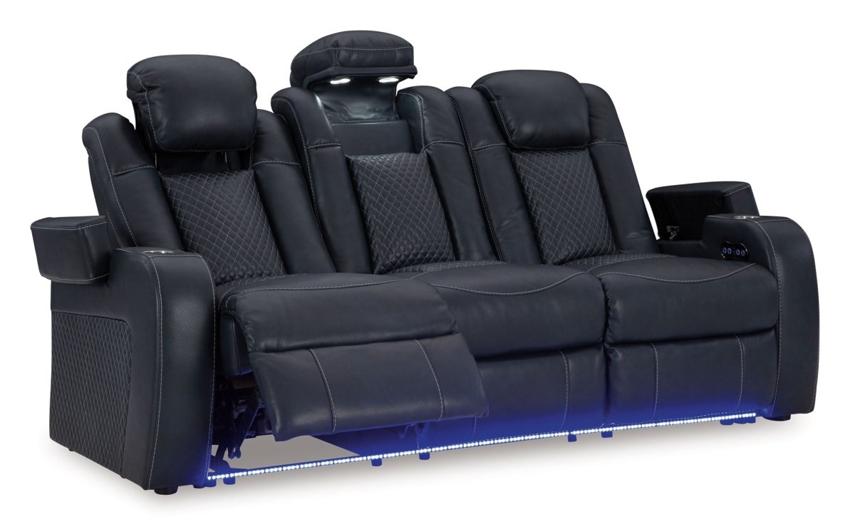 Fyne - dyme - Power Reclining Sofa With Adj Headrest Reclining Sofas by Signature Design by Ashley® - Walls Furniture & Mattress