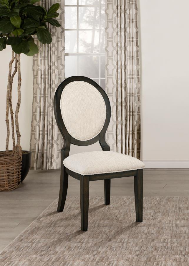 Twyla - Oval Back Dining Side Chair (Set of 2) - Dark Cocoa Chair Sets by CoasterEssence - Walls Furniture & Mattress