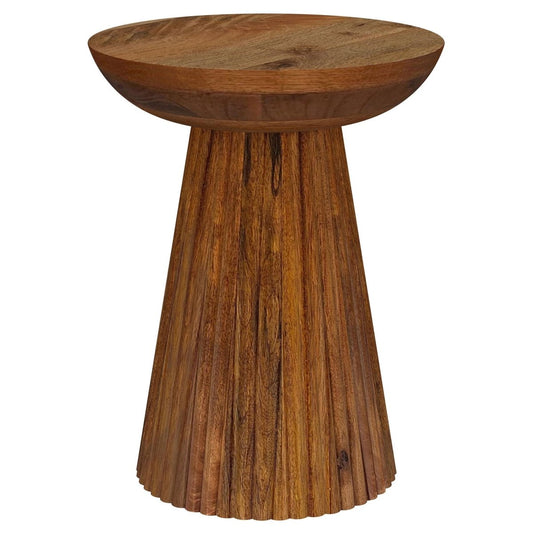 Aureo - Round Solid Wood Accent Side Table - Wild Honey Side Tables by Coaster Fine Furniture - Walls Furniture & Mattress