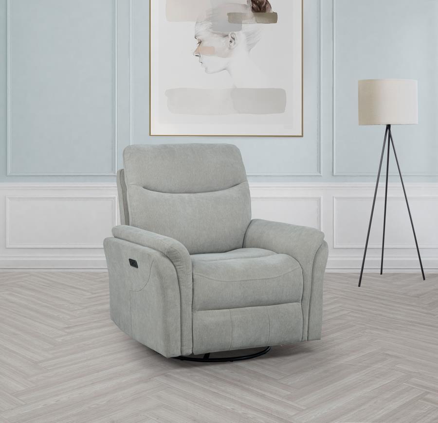 Adler - Upholstered Power Swivel Glider Recliner Swivel Glider Chairs by Coaster Fine Furniture - Walls Furniture & Mattress