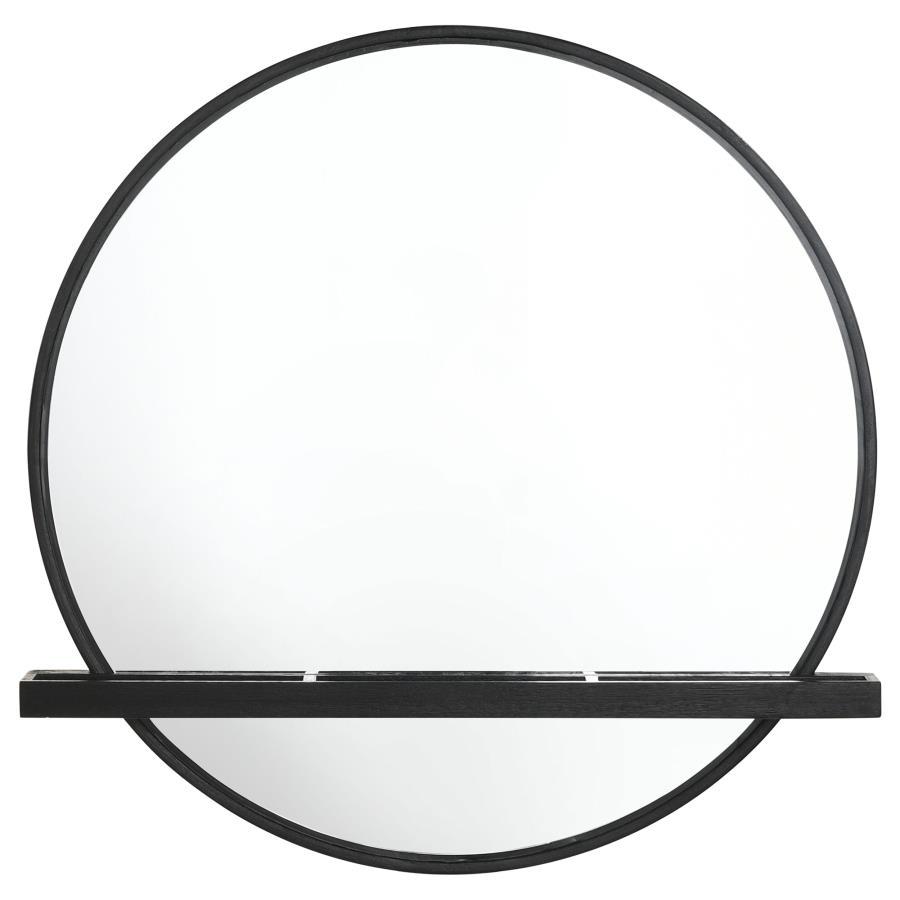 Arini - Round Vanity Wall Mirror With Shelf Vanity Mirrors by CoasterElevations - Walls Furniture & Mattress