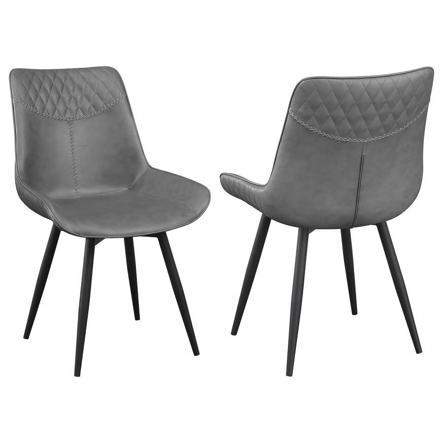 Brassie - Upholstered Swivel Dining Side Chair (Set of 2) - Gray Chair Sets by CoasterEssence - Walls Furniture & Mattress