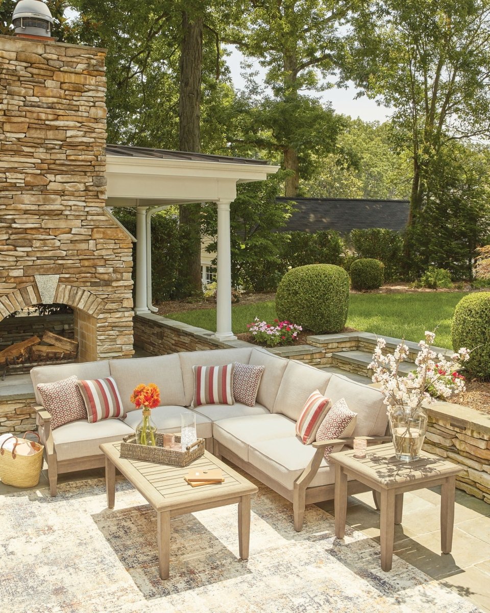 Clare View - Outdoor Sectional Stationary Sectionals by Signature Design by Ashley® - Walls Furniture & Mattress