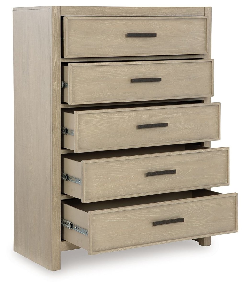 Calmoro - Five Drawer Chest - Gray Accent Chests by Ashley® - Walls Furniture & Mattress