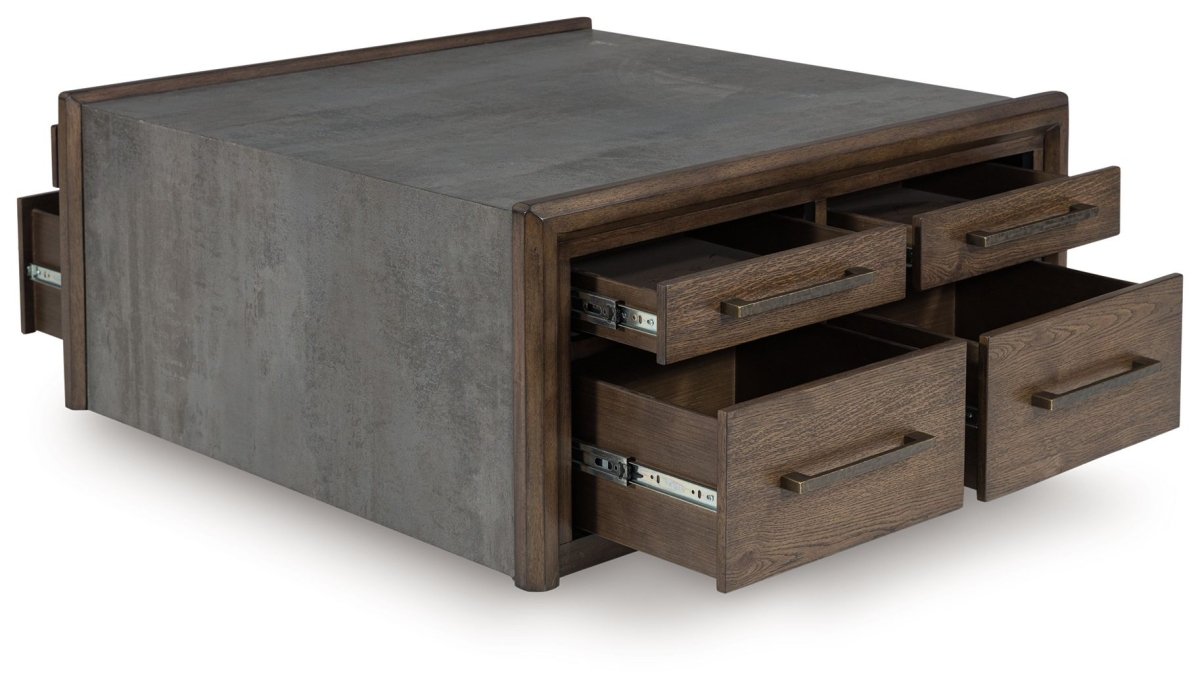 Kallenny - Square Cocktail Table - Brown / Gray Cocktail Tables by Signature Design by Ashley® - Walls Furniture & Mattress