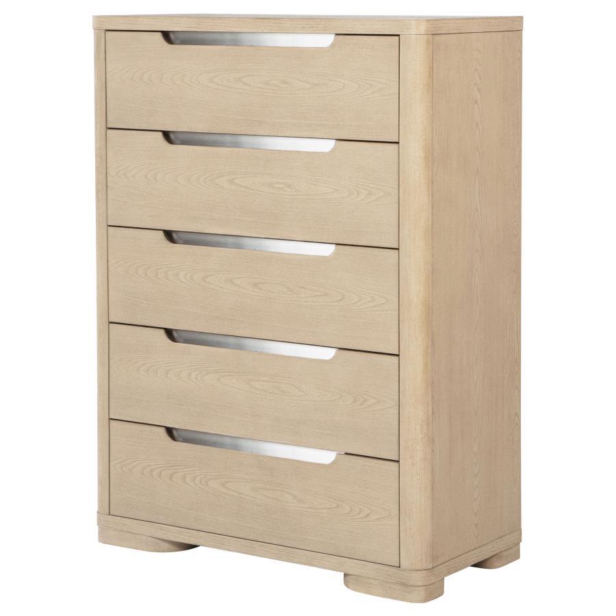 Ladera - 5 - Drawer Bedroom Chest Of Drawers - Light Elm Accent Chests by Coaster Fine Furniture - Walls Furniture & Mattress