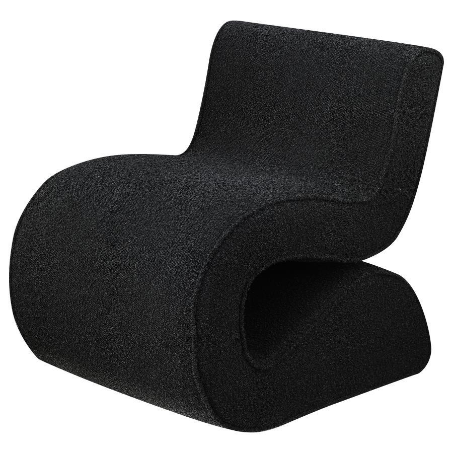 Ronea - Boucle Upholstered Armless Curved Chair Armless Chairs by Coaster Fine Furniture - Walls Furniture & Mattress
