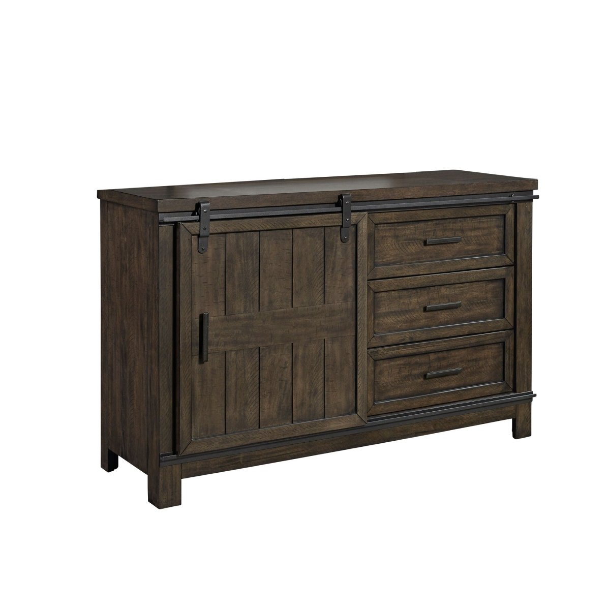 Thornwood Hills - Barn Door Dresser - Dark Brown Dressers by Liberty Furniture - Walls Furniture & Mattress