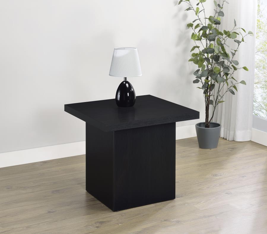 Devar - Square Engineered Laminate End Side Table - Black End Tables by Coaster Fine Furniture - Walls Furniture & Mattress