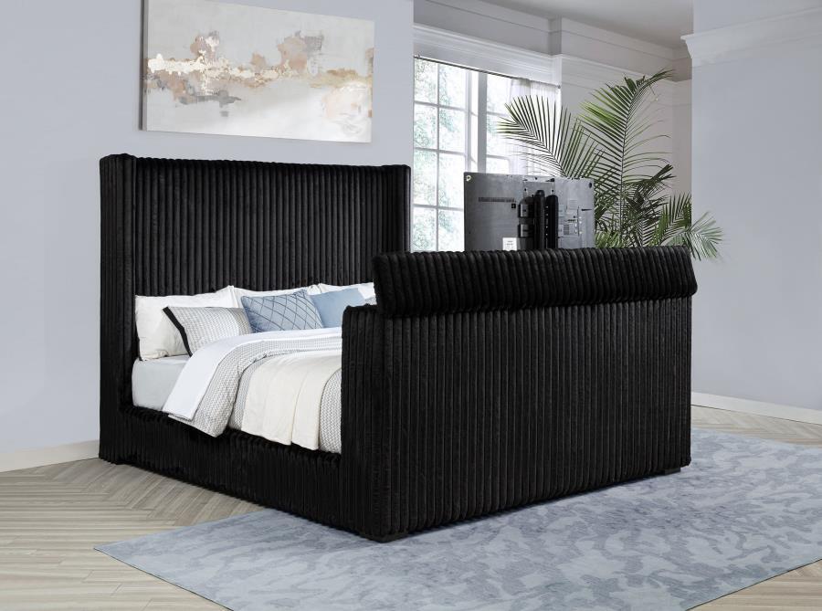 Centergrove - Upholstered Wingback TV Bed Upholstered Beds by Coaster Fine Furniture - Walls Furniture & Mattress