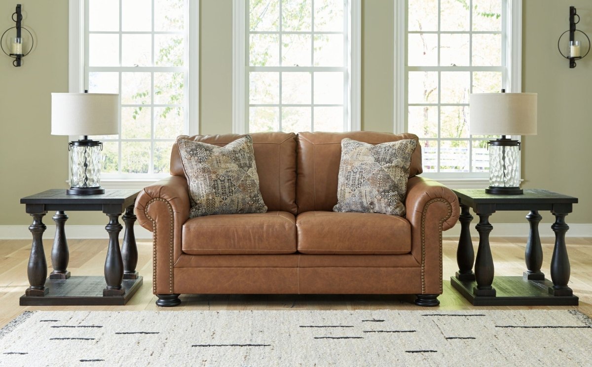 Carianna - Loveseat - Caramel Stationary Loveseats by Signature Design by Ashley® - Walls Furniture & Mattress