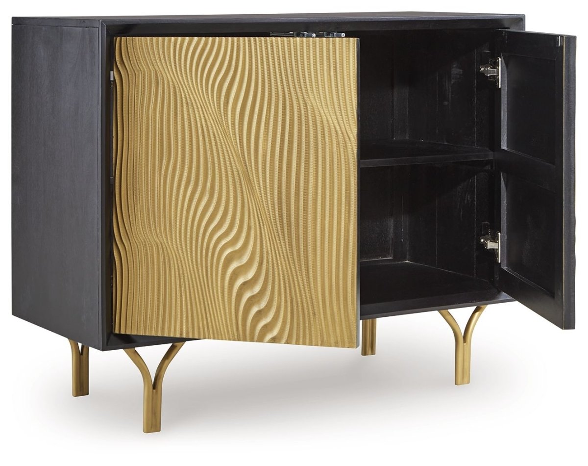 Tayner - Accent Cabinet - Black / Gold Finish Accent Cabinets by Signature Design by Ashley® - Walls Furniture & Mattress
