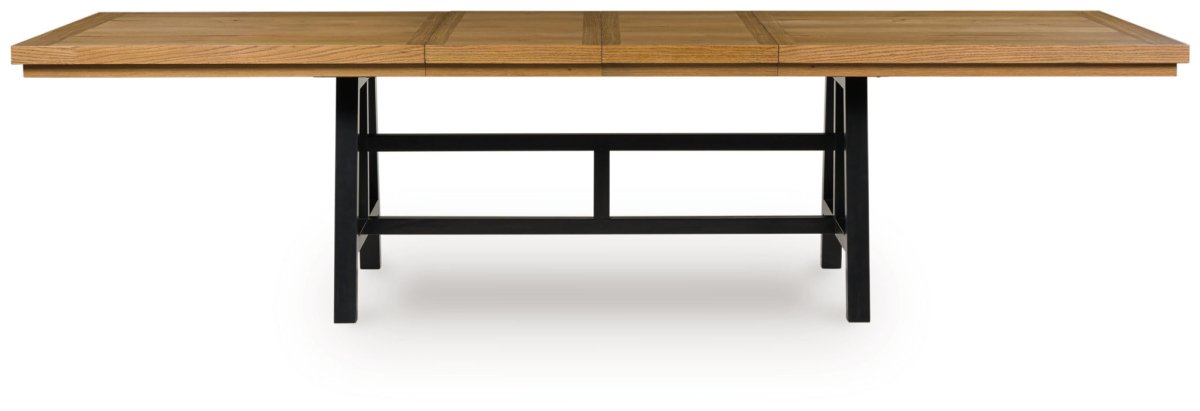 Galliden - Black / Brown - Rectangular Dining Room Extension Table Dining Tables with Extensions by Signature Design by Ashley® - Walls Furniture & Mattress