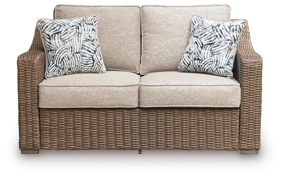 Laguna Heights - Loveseat With Cushion - Beige Loveseats by Signature Design by Ashley® - Walls Furniture & Mattress