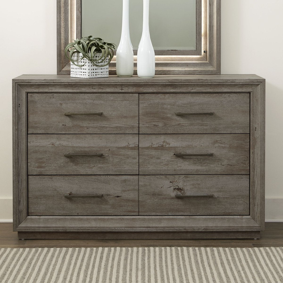 Horizons - 6 Drawer Dresser - Gray Dressers by Liberty Furniture - Walls Furniture & Mattress