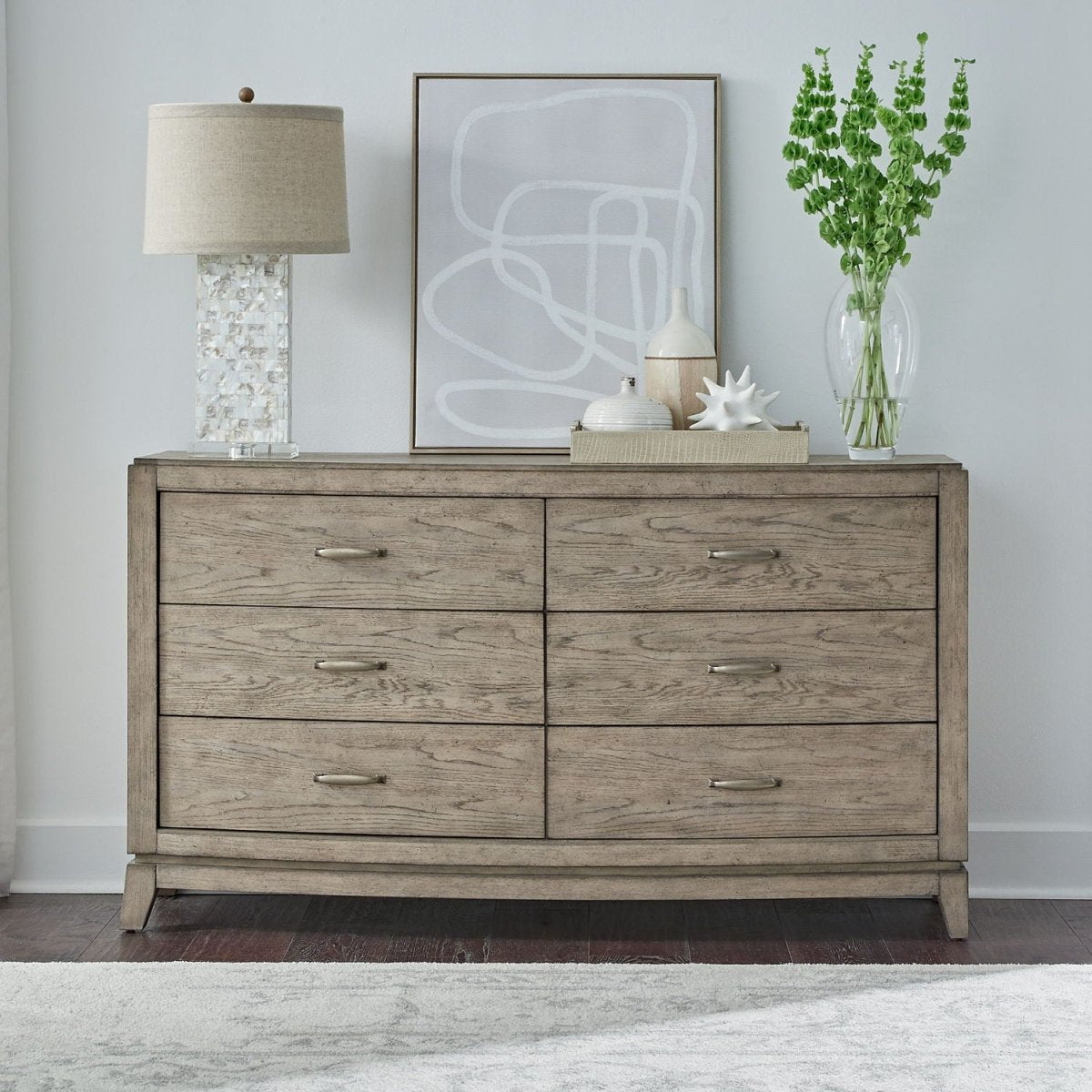 Avalon - 6 Drawer Dresser - Burnished Beige Dressers by Liberty Furniture - Walls Furniture & Mattress