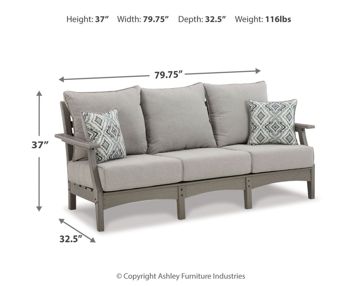 Visola - Sofa with Cushion - Gray Sofas by Signature Design by Ashley® - Walls Furniture & Mattress