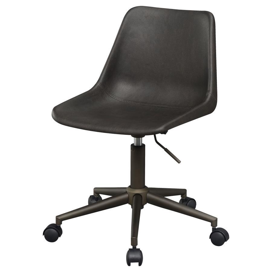 Carnell - Upholstered Adjustable Home Office Desk Chair - Brown Swivel Chairs by CoasterEveryday - Walls Furniture & Mattress