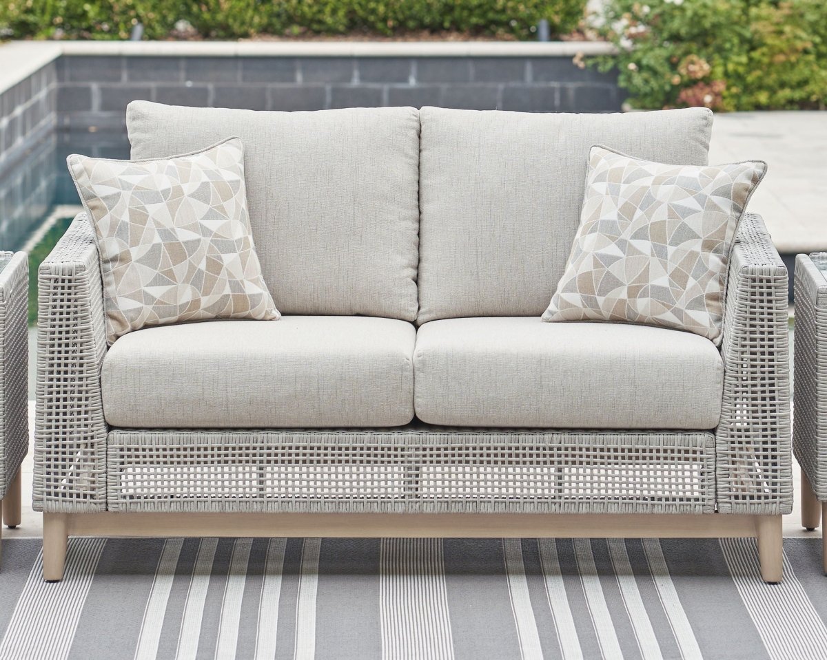 Seton Creek - Loveseat With Cushion - Gray Loveseats by Signature Design by Ashley® - Walls Furniture & Mattress