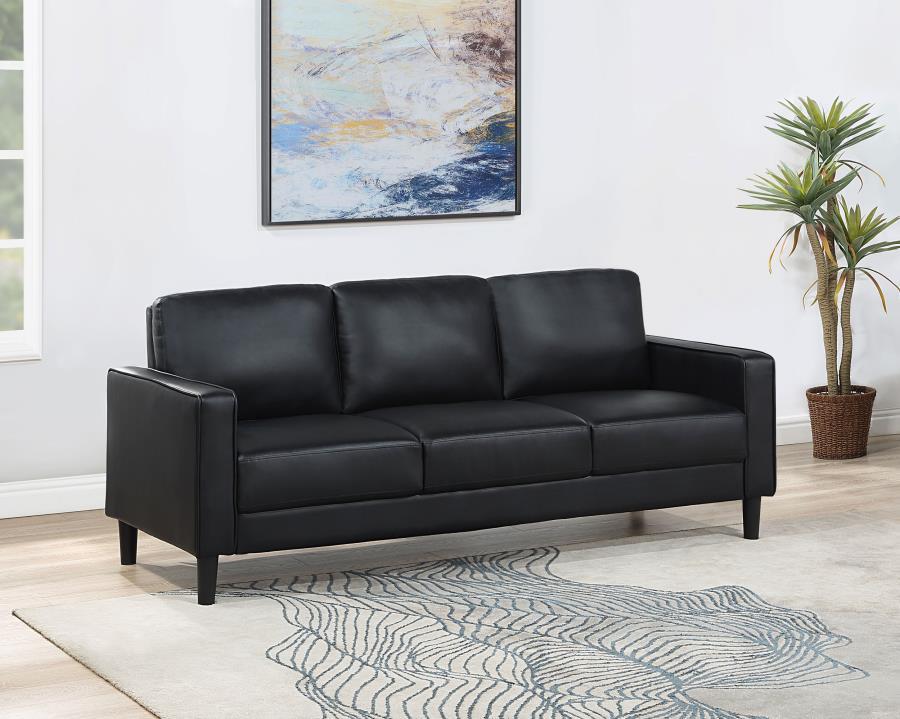 Ruth - Upholstered Track Arm Sofa Stationary Sofas by Coaster Fine Furniture - Walls Furniture & Mattress