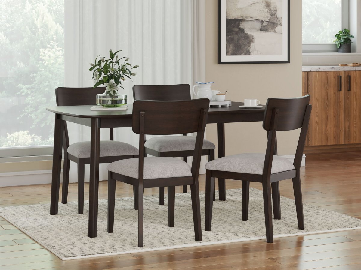 Mallenette - Dining Room Table Set (Set of 5) - Merlot 5 Piece Dining Room Sets by Signature Design by Ashley® - Walls Furniture & Mattress