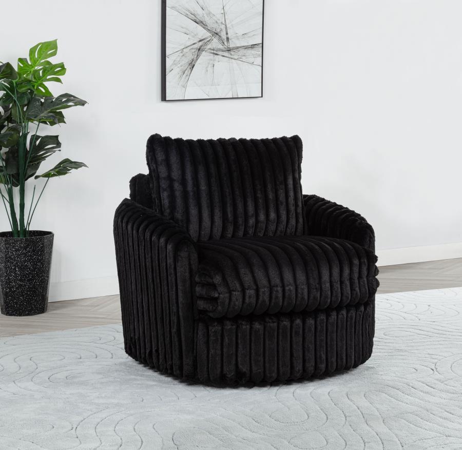 Sarco - Corduroy Upholstered Swivel Accent Arm Chair Swivel Chairs by Coaster Fine Furniture - Walls Furniture & Mattress