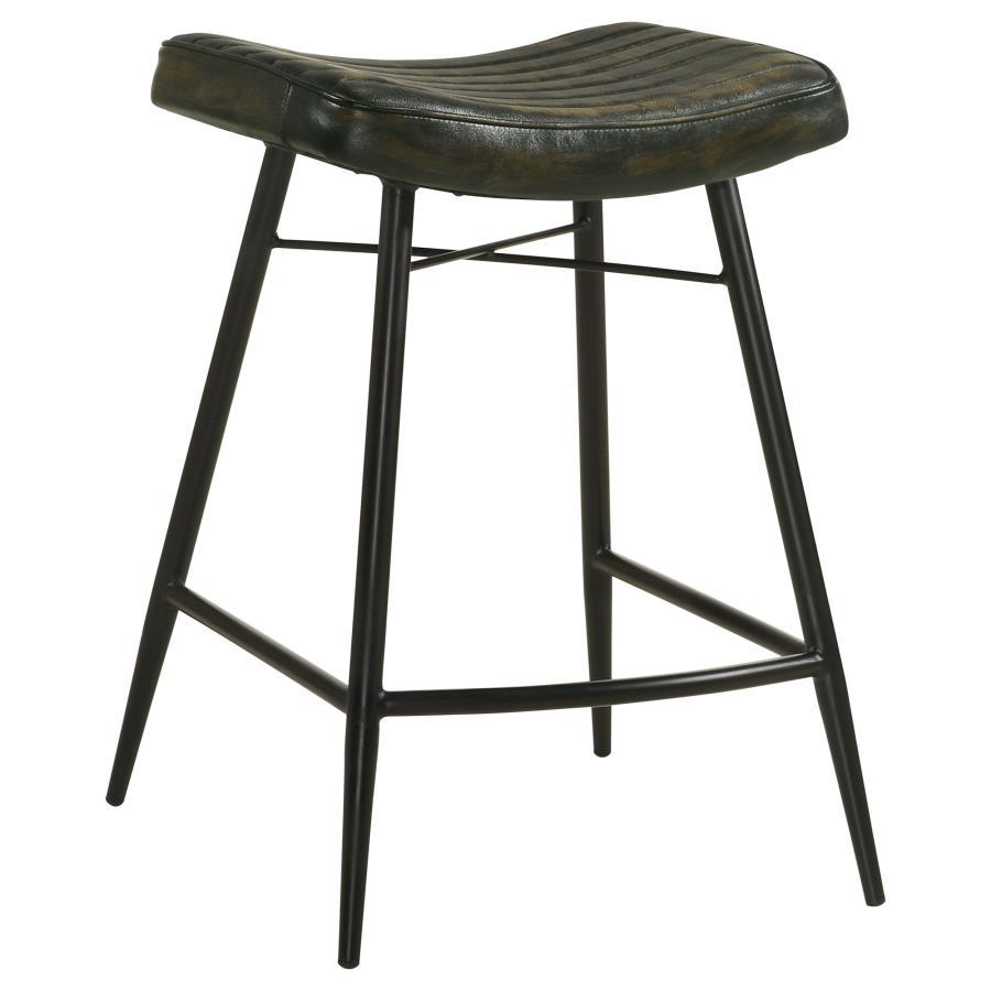 Bayu - Leather Upholstered Counter Stool (Set of 2) Stool Sets by Coaster Fine Furniture - Walls Furniture & Mattress