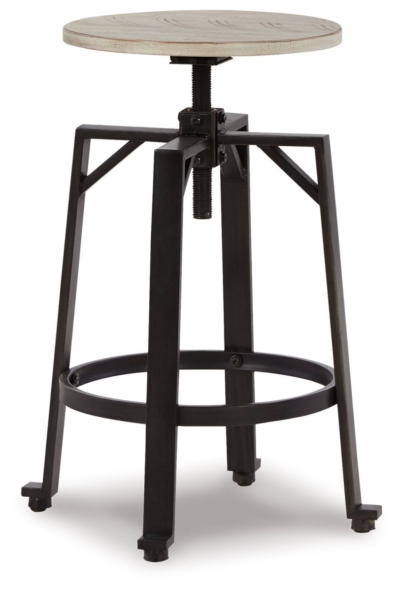 Karisslyn - Swivel Stool (Set of 2) - Whitewash / Black Stool Sets by Signature Design by Ashley® - Walls Furniture & Mattress