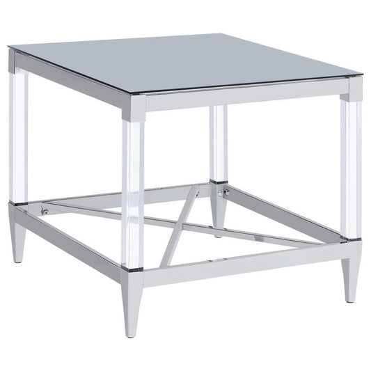 Lindley - Square Tempered Mirror Acrylic Table End Tables by Coaster Fine Furniture - Walls Furniture & Mattress