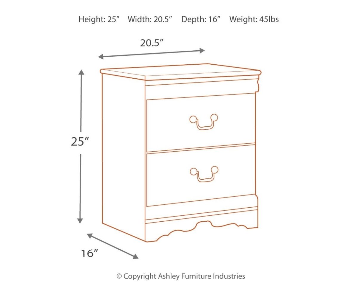 Anarasia - Two Drawer Night Stand - White Accent Nightstands by Signature Design by Ashley® - Walls Furniture & Mattress