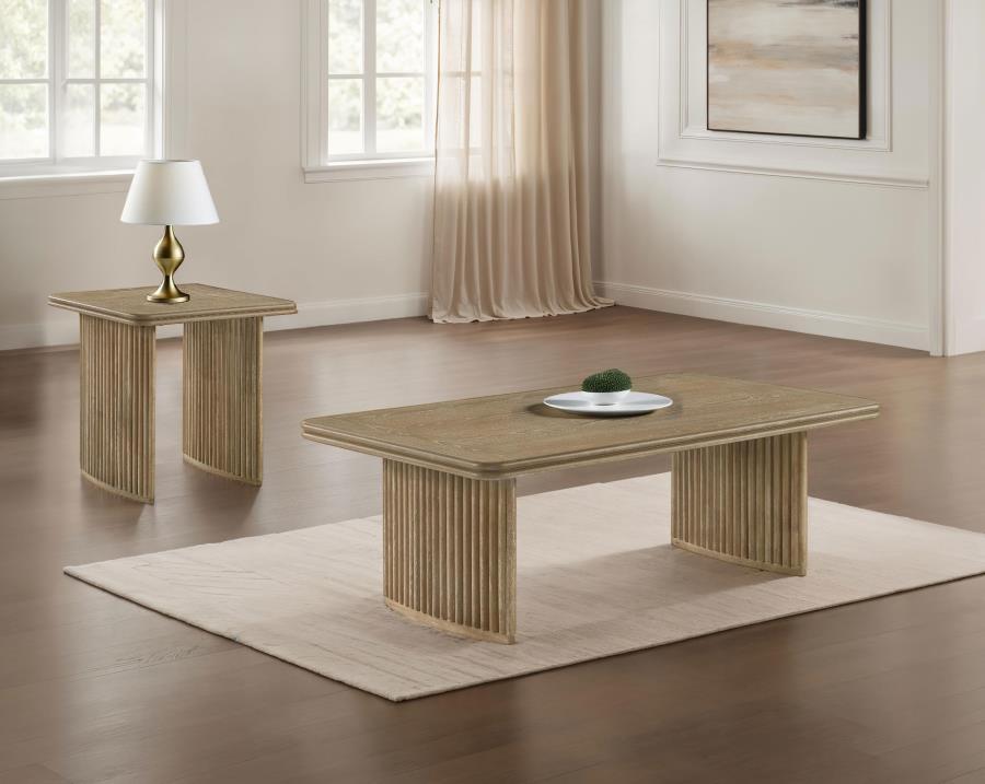 Adina - Wood Coffee Table Set Table Sets by Coaster Fine Furniture - Walls Furniture & Mattress