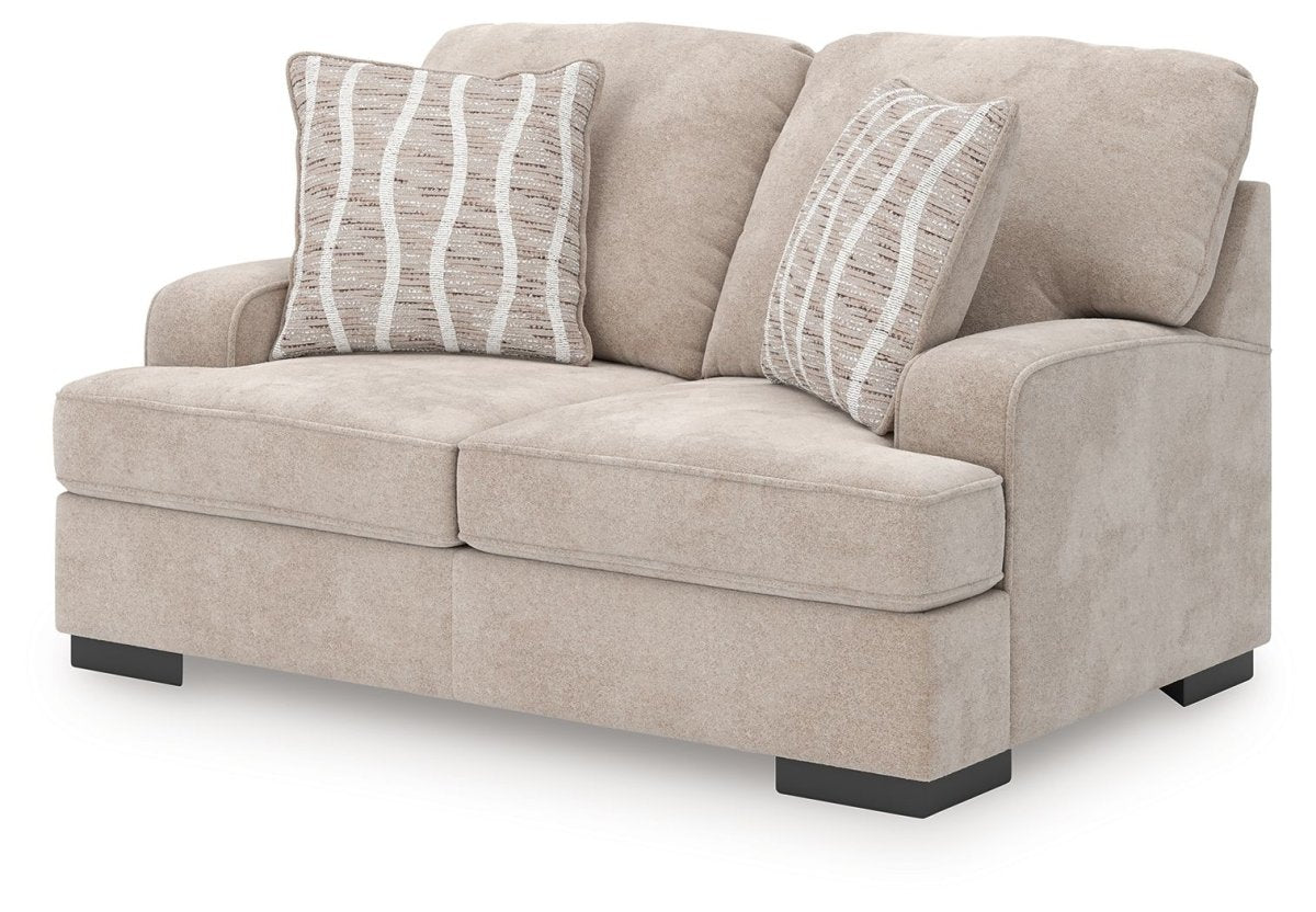 High Profile - Loveseat - Taupe Stationary Loveseats by Benchcraft® - Walls Furniture & Mattress