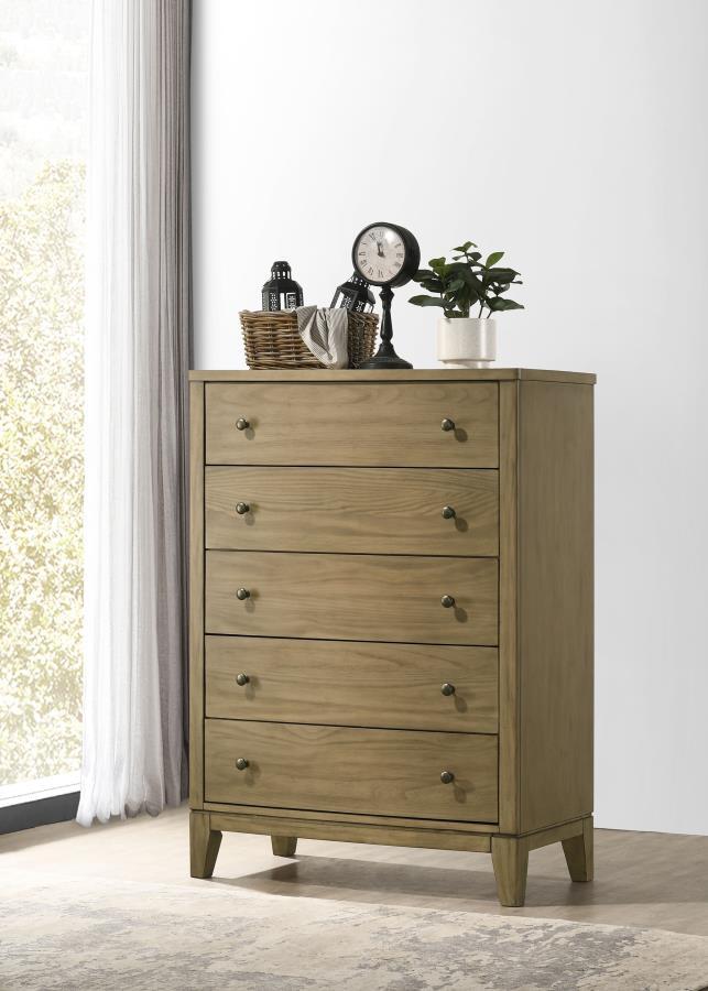 Granada - 5 - Drawer Bedroom Chest Of Drawers - Natural Pine Accent Chests by Coaster Fine Furniture - Walls Furniture & Mattress