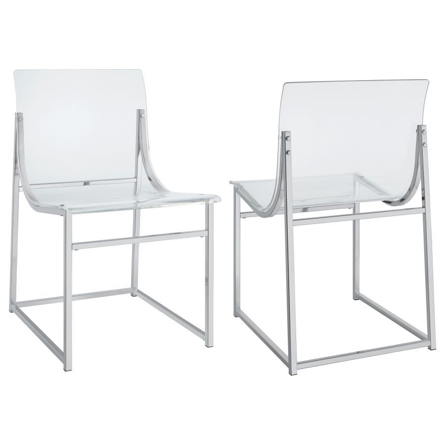 Adino - Acrylic Dining Side Chair (Set of 2) Chair Sets by Coaster Fine Furniture - Walls Furniture & Mattress