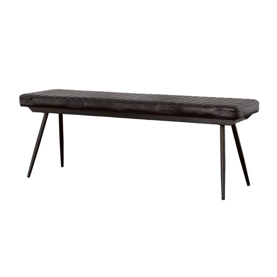 Misty - Leather Upholstered Dining Bench - Antique Espresso Upholstered Benches by CoasterEssence - Walls Furniture & Mattress