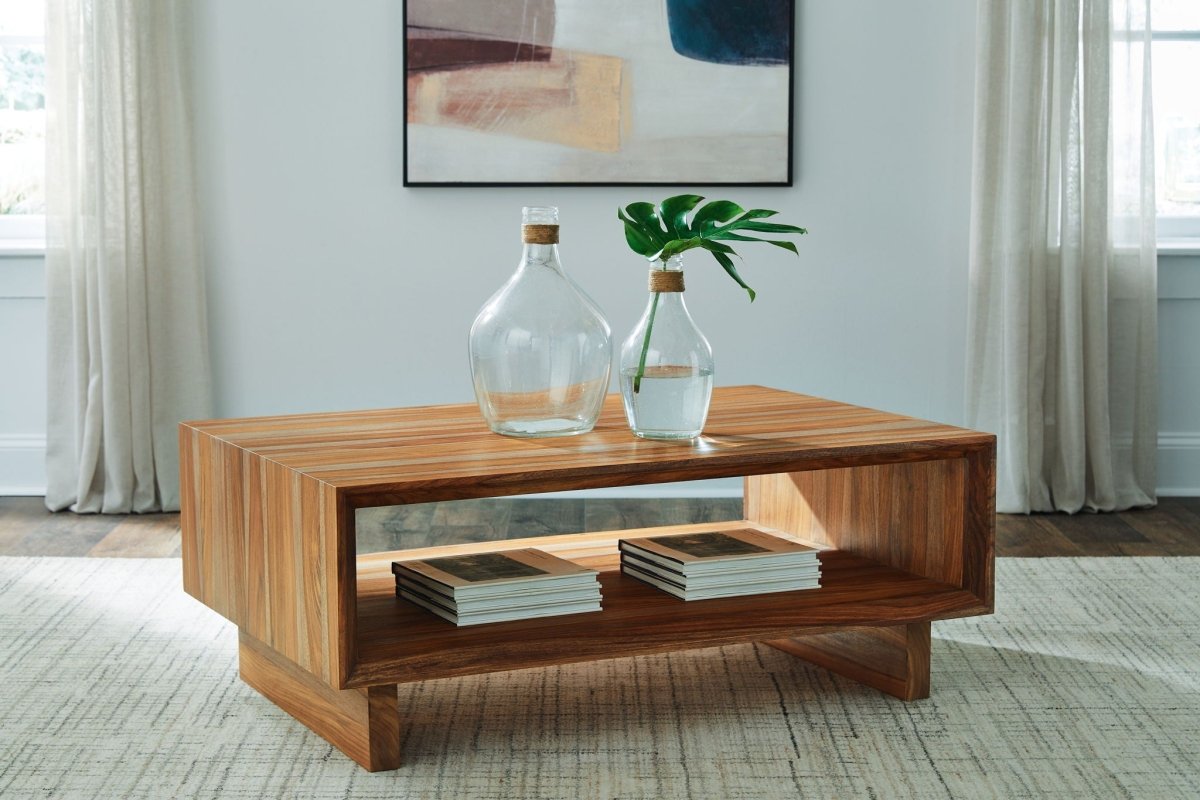 Dressonni - Rectangular Cocktail Table - Brown Cocktail Tables by Signature Design by Ashley® - Walls Furniture & Mattress