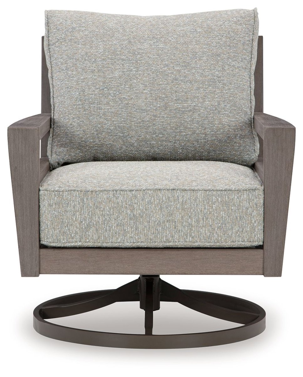 Hillside Barn - Swivel Lounge W/ Cushion - Gray / Brown Swivel Chairs by Signature Design by Ashley® - Walls Furniture & Mattress